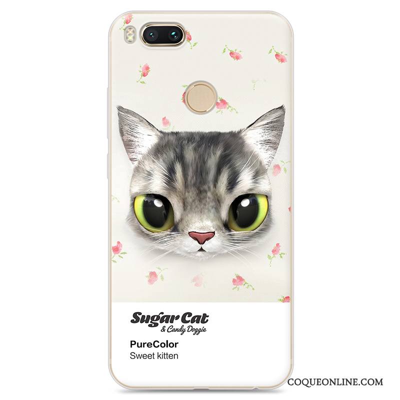 Mi 5x Coque Bleu Clair Tout Compris Téléphone Portable Étui Chat Petit