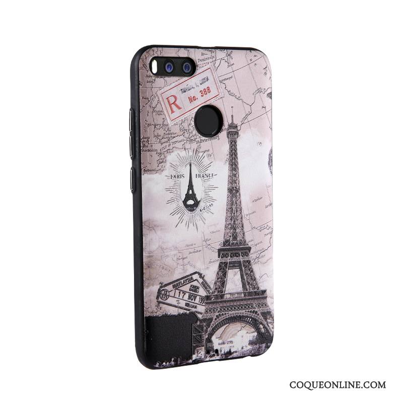 Mi 5x Coque De Téléphone Peinture Fluide Doux Étui Gaufrage Rose Dessin Animé