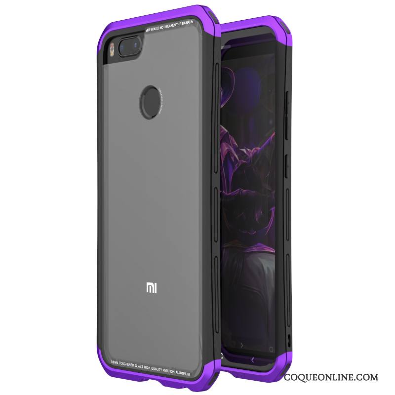 Mi 5x Coque De Téléphone Petit Couvercle Arrière Verre Trempé Métal Étui Border