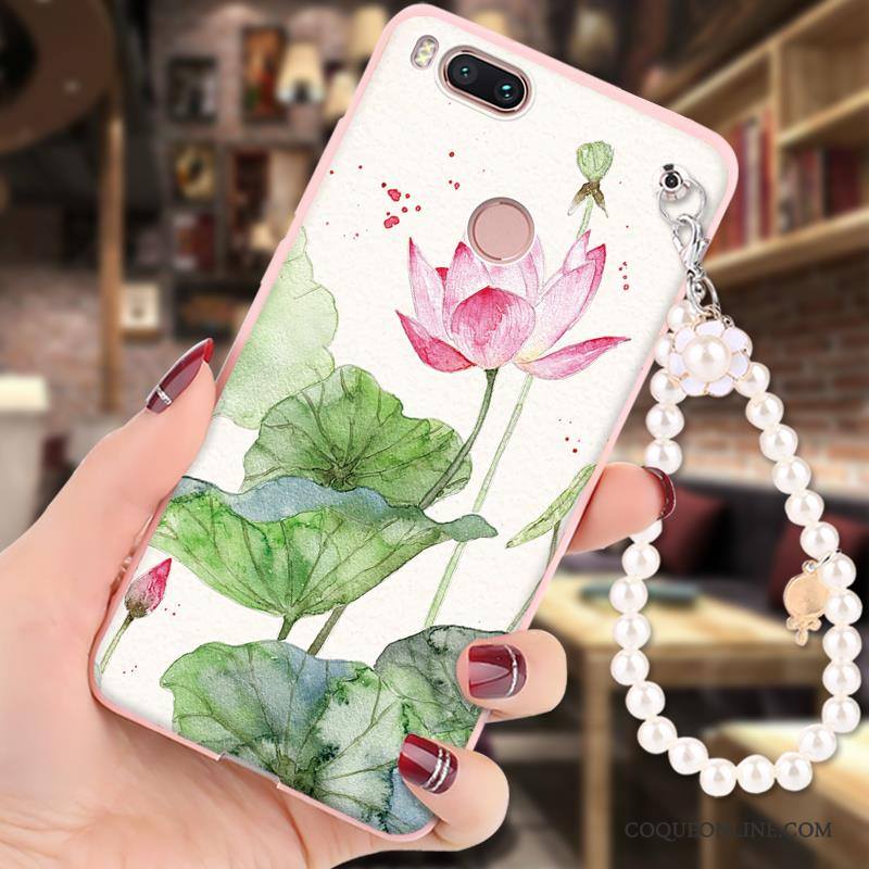 Mi 5x Coque Peinture Dessin Animé Incassable Petit Silicone Rose Fluide Doux