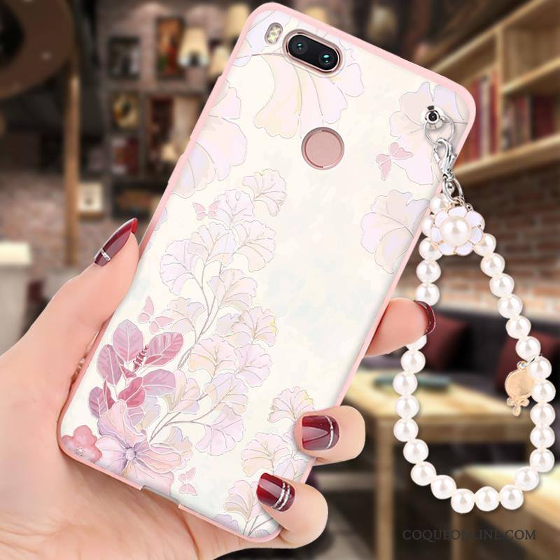 Mi 5x Coque Peinture Dessin Animé Incassable Petit Silicone Rose Fluide Doux