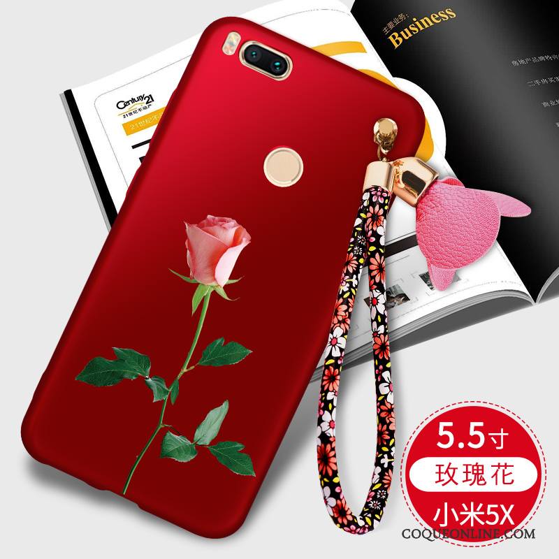 Mi 5x Coque Petit Tout Compris Personnalité Rouge Silicone Fluide Doux Étui