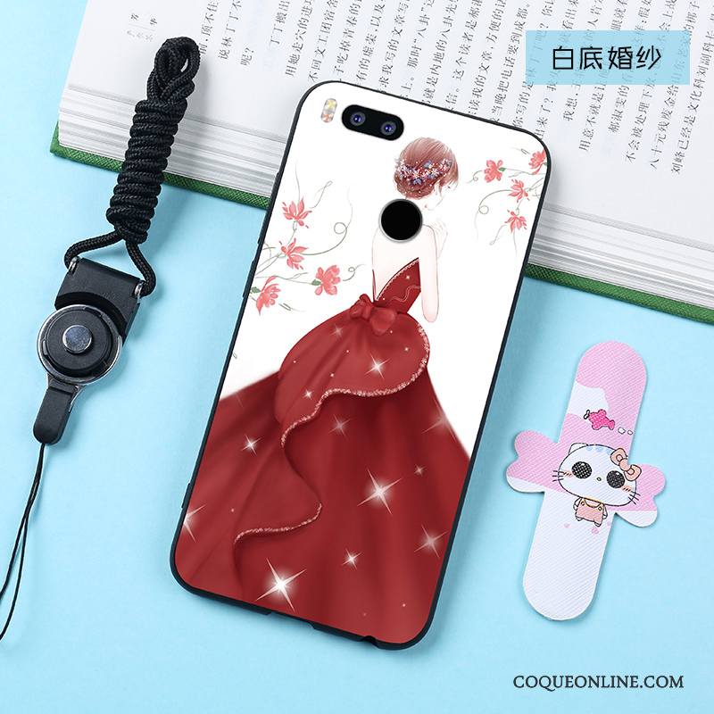 Mi 5x Coque Téléphone Portable Délavé En Daim Étui Rose Tout Compris Créatif Silicone