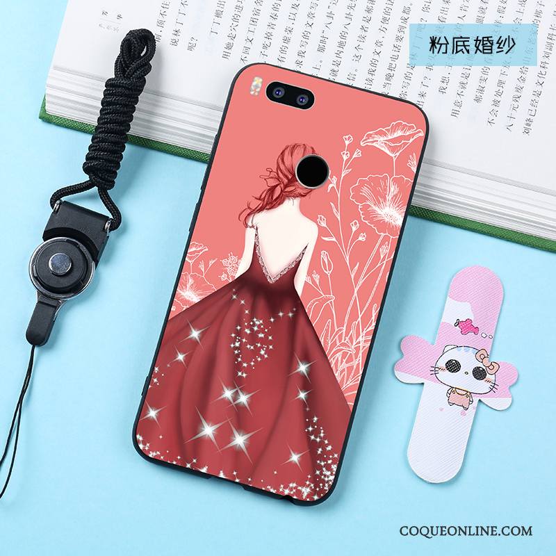 Mi 5x Coque Téléphone Portable Délavé En Daim Étui Rose Tout Compris Créatif Silicone