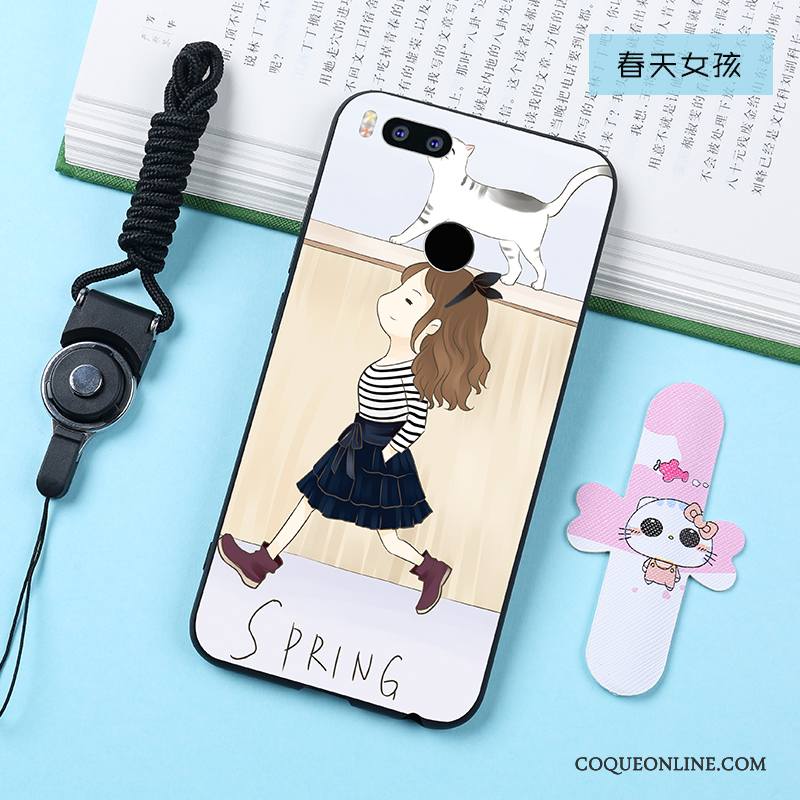 Mi 5x Coque Téléphone Portable Délavé En Daim Étui Rose Tout Compris Créatif Silicone