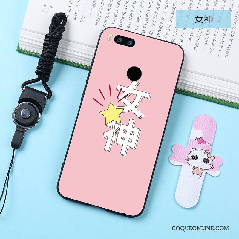 Mi 5x Coque Téléphone Portable Délavé En Daim Étui Rose Tout Compris Créatif Silicone