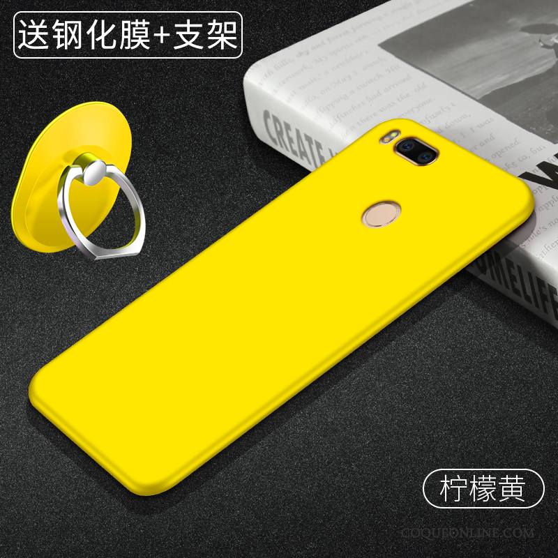 Mi 5x Fluide Doux Silicone Légère Coque De Téléphone Étui Tendance Jaune