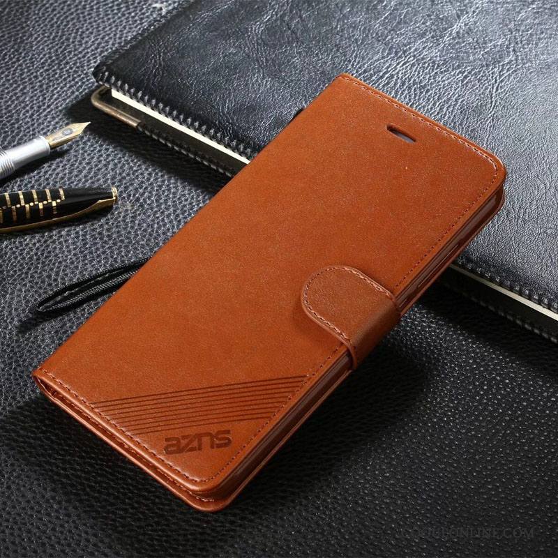 Mi 5x Étui Coque De Téléphone Protection Incassable Fluide Doux Petit Cuir Véritable