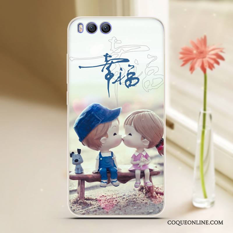 Mi 6 Ballon Silicone Protection Coque Dessin Animé Fluide Doux Bleu Clair