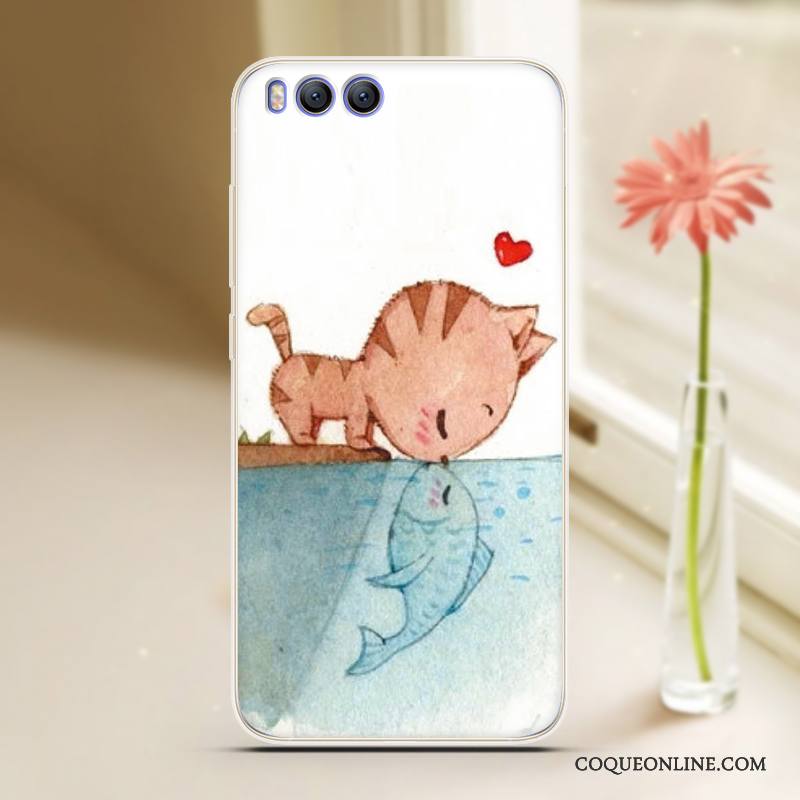 Mi 6 Ballon Silicone Protection Coque Dessin Animé Fluide Doux Bleu Clair