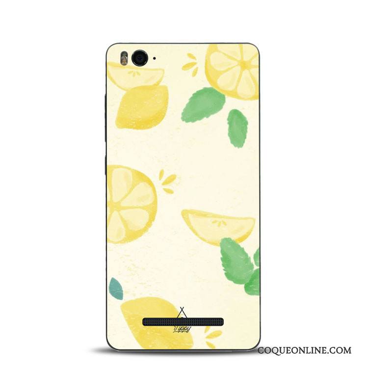 Mi 6 Coque Fluide Doux Citron Jaune Petit Tout Compris Silicone