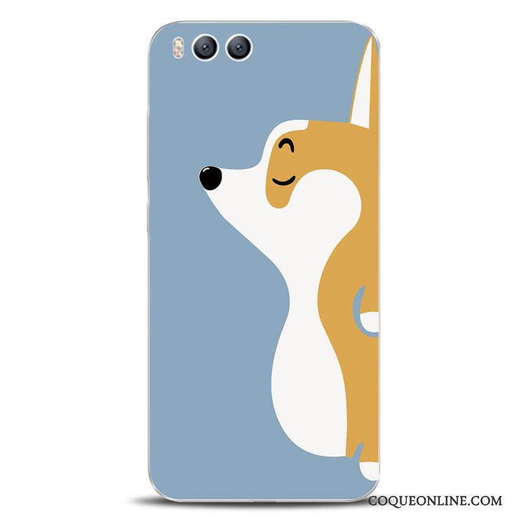 Mi 6 Coque Fluide Doux Support Bleu Clair Gaufrage De Téléphone Silicone