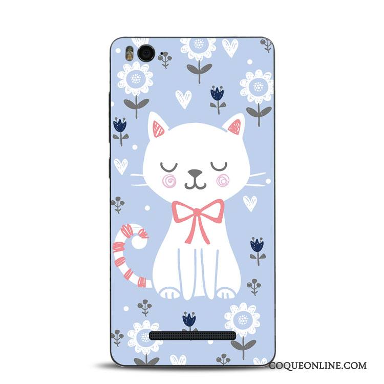 Mi 6 Coque Fluide Doux Support Bleu Clair Gaufrage De Téléphone Silicone