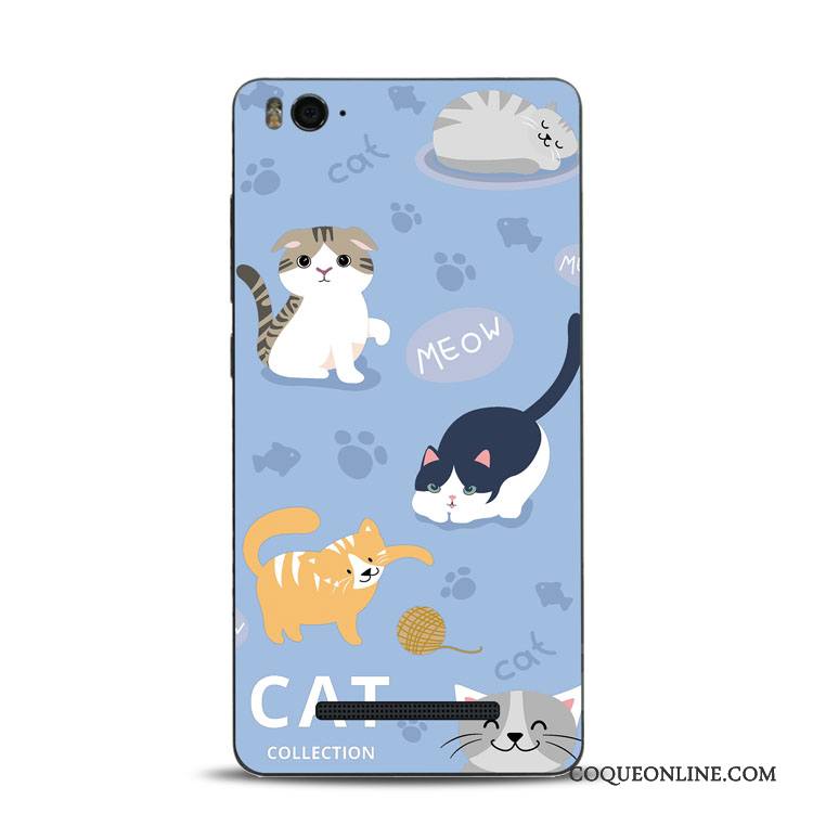 Mi 6 Coque Fluide Doux Support Bleu Clair Gaufrage De Téléphone Silicone