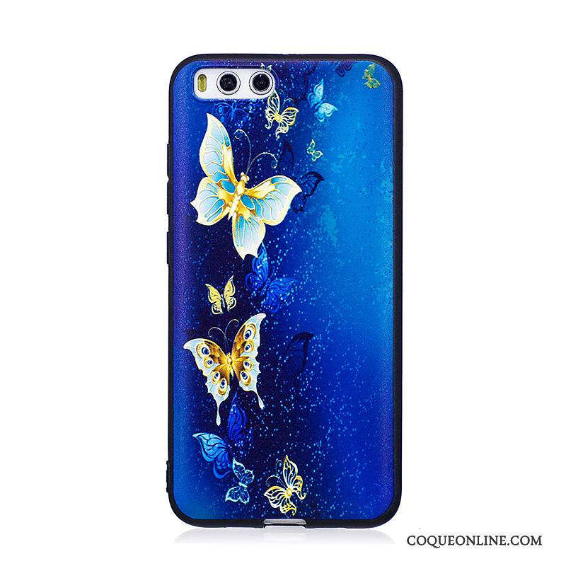 Mi 6 Coque Peinture Dessin Animé Violet Protection Tendance Gaufrage Petit