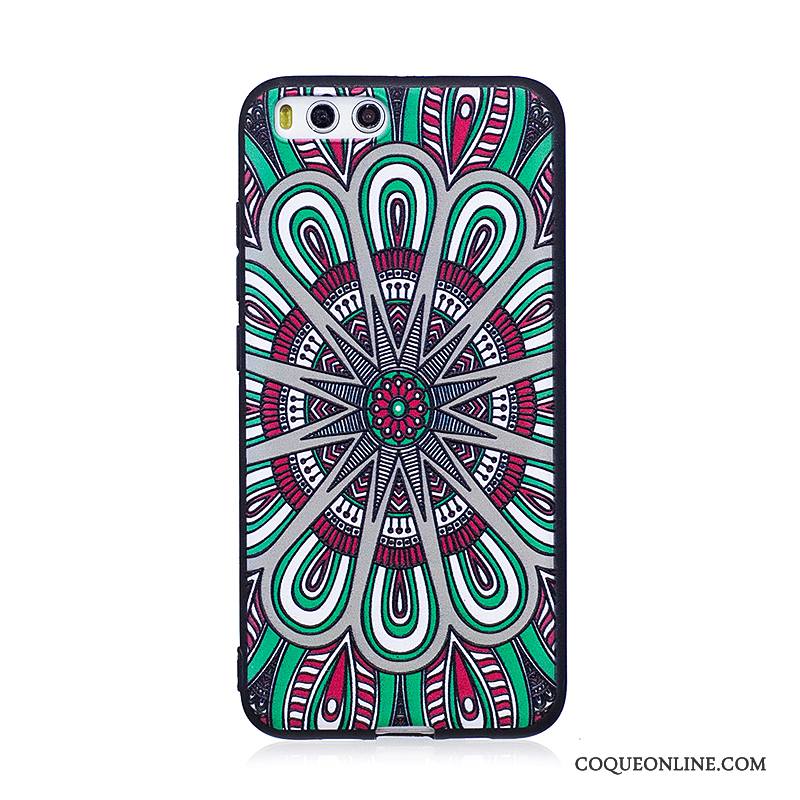 Mi 6 Coque Peinture Dessin Animé Violet Protection Tendance Gaufrage Petit