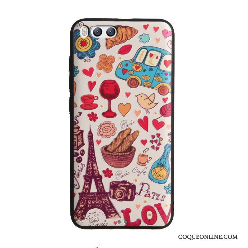 Mi 6 Coque Peinture Étui Petit Protection Multicolore Dessin Animé Fluide Doux