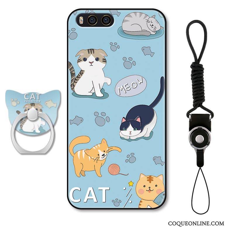 Mi 6 Coque Tendance Dessin Animé Protection Charmant Bleu Clair Étui Ornements Suspendus