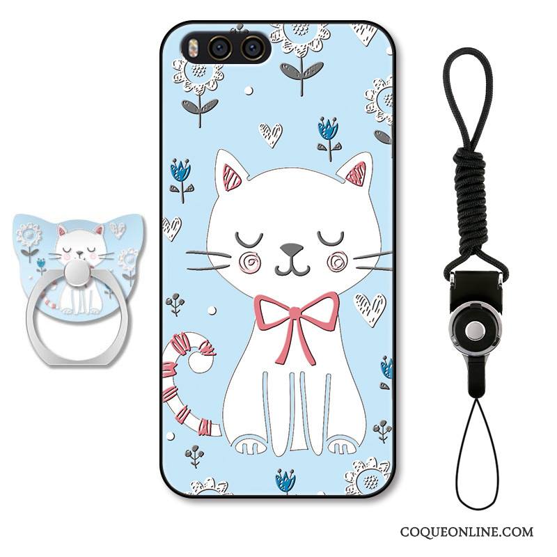 Mi 6 Coque Tendance Dessin Animé Protection Charmant Bleu Clair Étui Ornements Suspendus