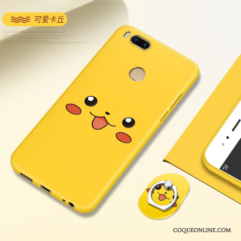 Mi 6 Coque Tout Compris Fluide Doux Étui Petit Jaune Personnalité Tendance