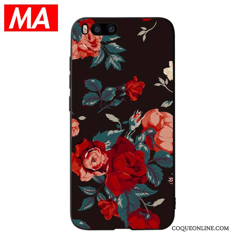 Mi 6 Fluide Doux Personnalité Fleurs Protection Tendance Silicone Coque De Téléphone