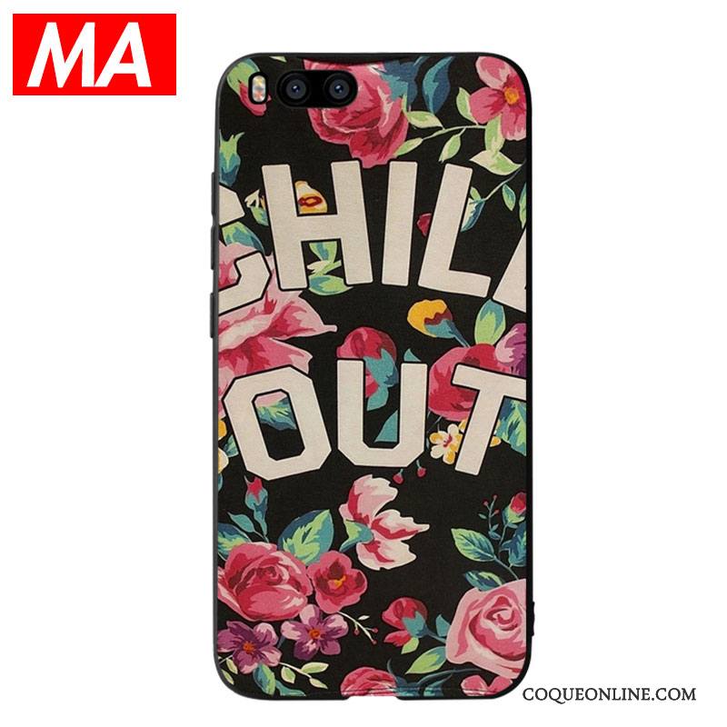 Mi 6 Fluide Doux Personnalité Fleurs Protection Tendance Silicone Coque De Téléphone