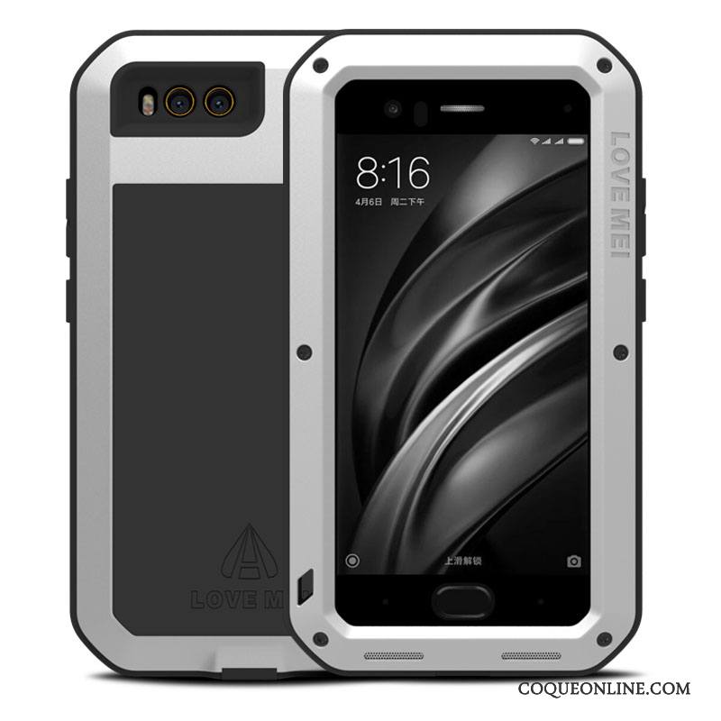 Mi 6 Petit Métal Protection Tout Compris Coque De Téléphone Argent Fluide Doux