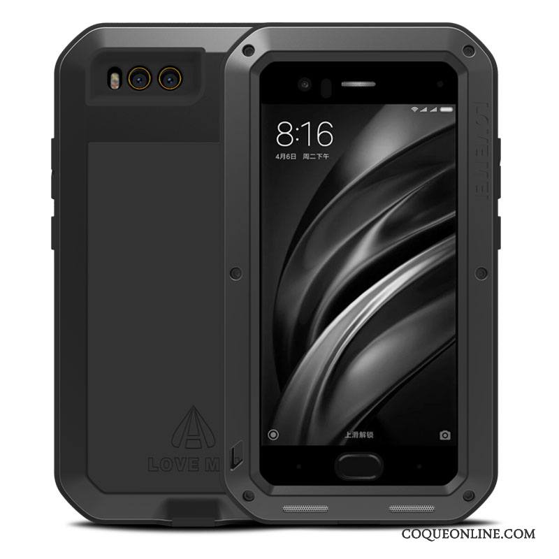 Mi 6 Petit Métal Protection Tout Compris Coque De Téléphone Argent Fluide Doux