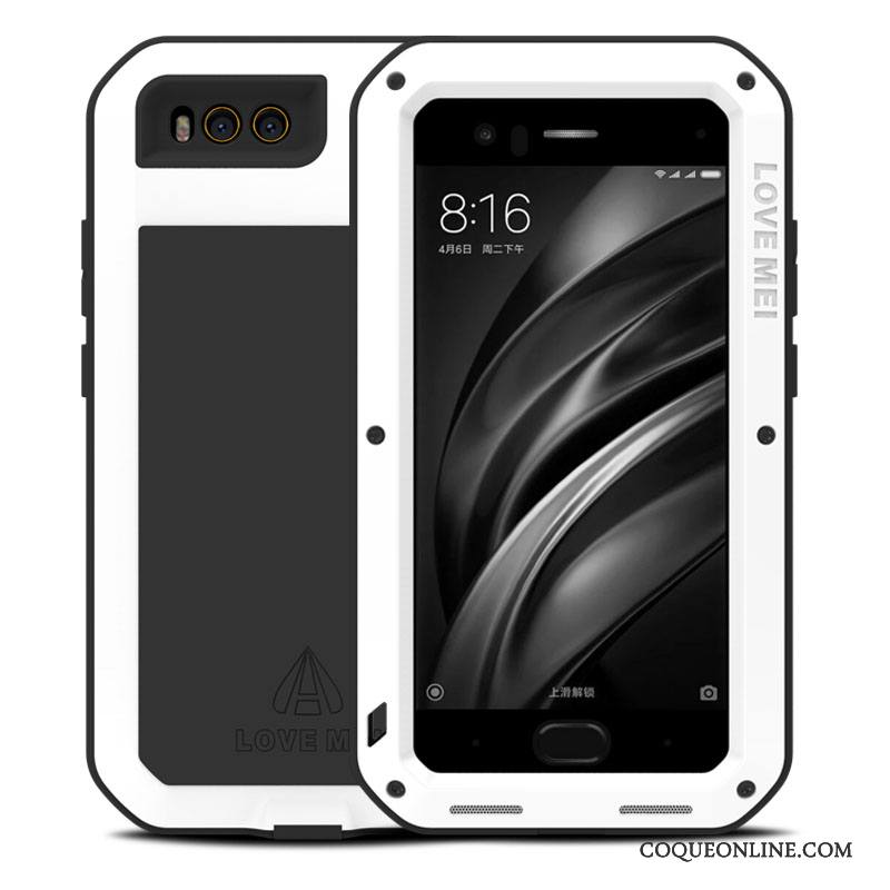 Mi 6 Petit Métal Protection Tout Compris Coque De Téléphone Argent Fluide Doux