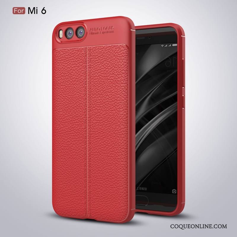 Mi 6 Protection Petit Rouge Fluide Doux Étui Coque En Silicone Incassable