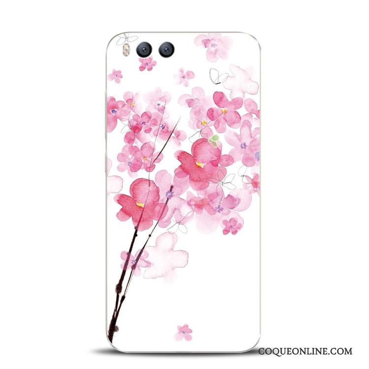 Mi 6 Silicone Fluide Doux Support Coque Rose De Téléphone Gaufrage