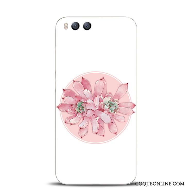 Mi 6 Silicone Fluide Doux Support Coque Rose De Téléphone Gaufrage