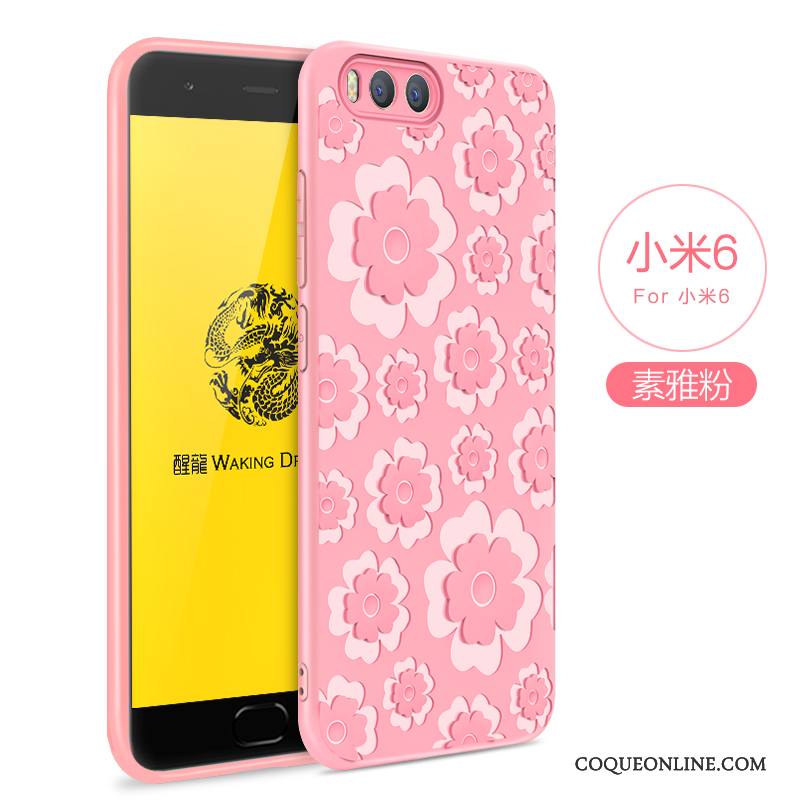 Mi 6 Simple Fluide Doux Étui Couleur Unie Coque De Téléphone Protection Gaufrage