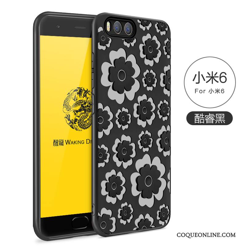 Mi 6 Simple Fluide Doux Étui Couleur Unie Coque De Téléphone Protection Gaufrage