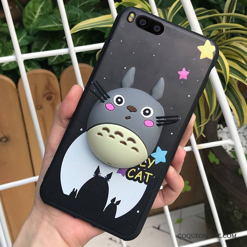 Mi 6 Tout Compris Coque De Téléphone Noir Dessin Animé Petit Silicone Incassable