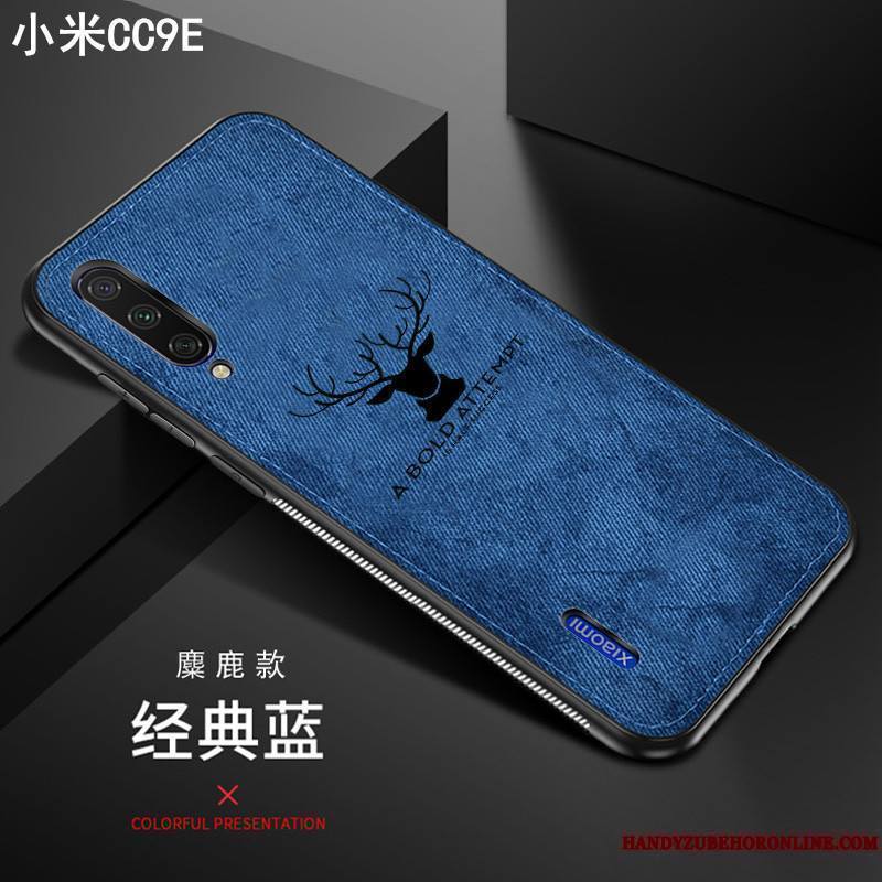 Mi 9 Lite Coque Cerf Bleu Silicone Elk Nouveau Tissu Membrane