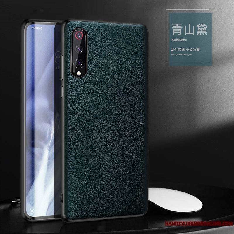 Mi 9 Lite Coque Tout Compris Fluide Doux Vert Étui Cuir Créatif Net Rouge