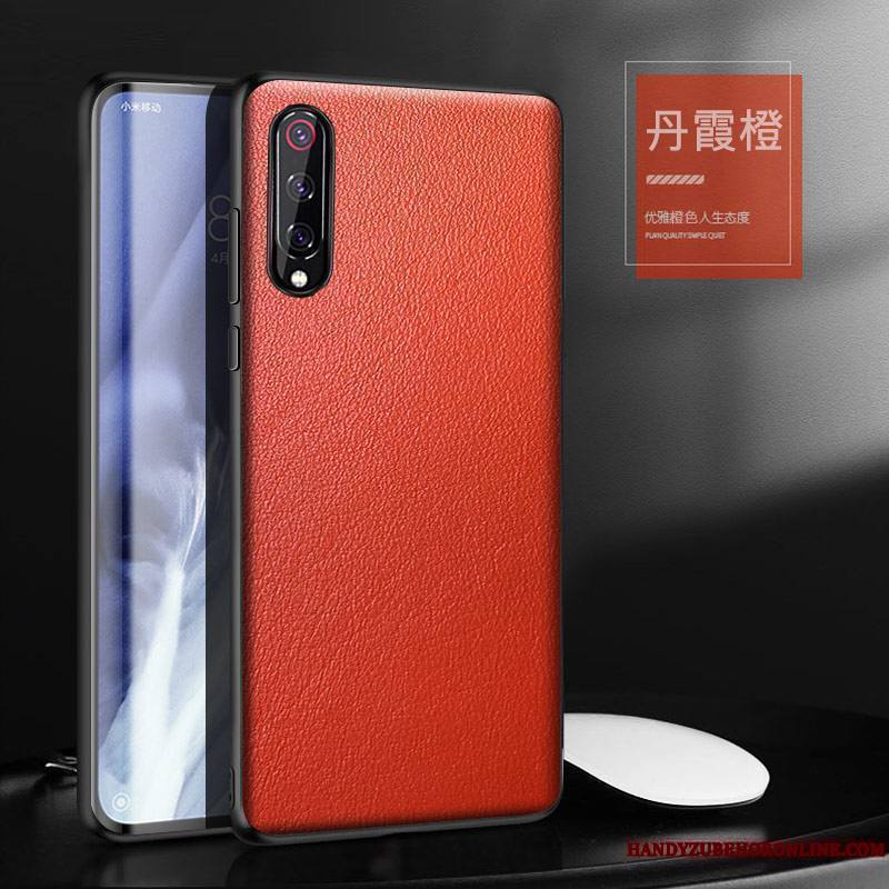 Mi 9 Lite Coque Tout Compris Fluide Doux Vert Étui Cuir Créatif Net Rouge