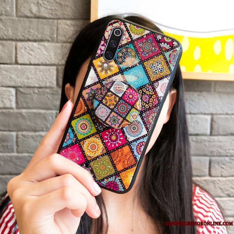 Mi 9 Lite Coque Vintage Protection Multicolore Personnalité Incassable Losange Modèle