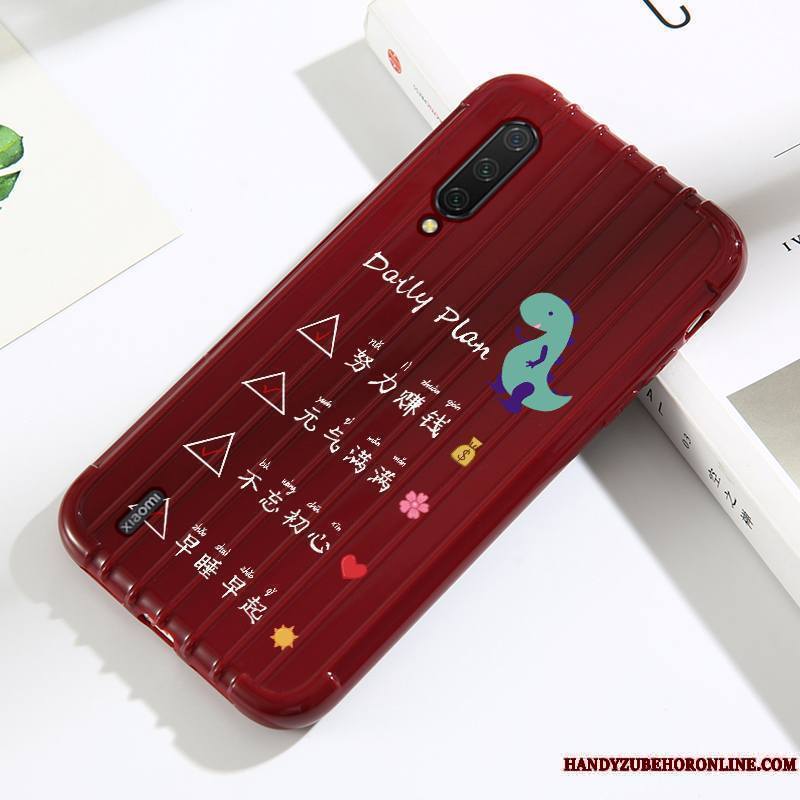 Mi 9 Lite Créatif Tendance Couleur Unie Coque De Téléphone Rouge Étui Simple