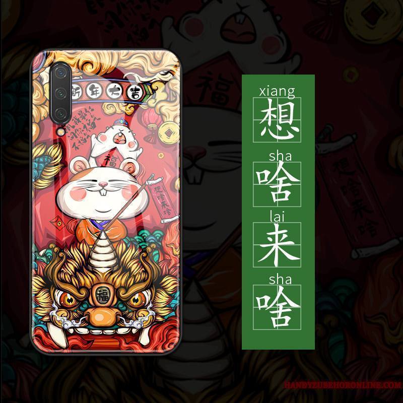 Mi 9 Lite Petit Verre Coque De Téléphone Étui Incassable Très Mince Style Chinois