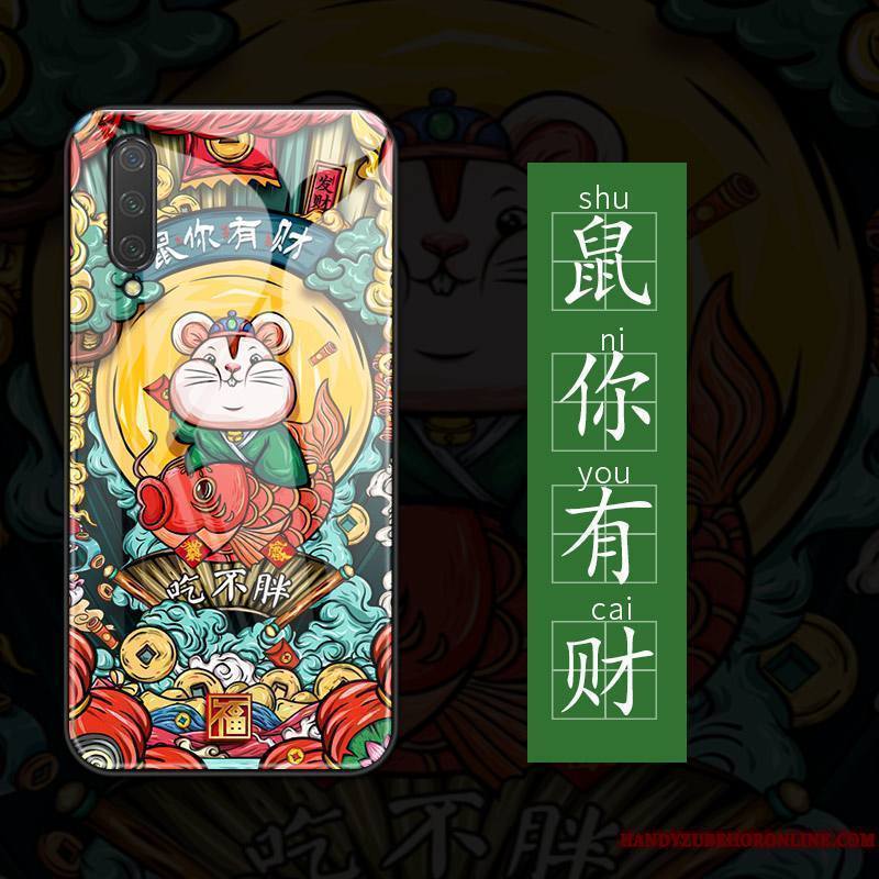 Mi 9 Lite Petit Verre Coque De Téléphone Étui Incassable Très Mince Style Chinois