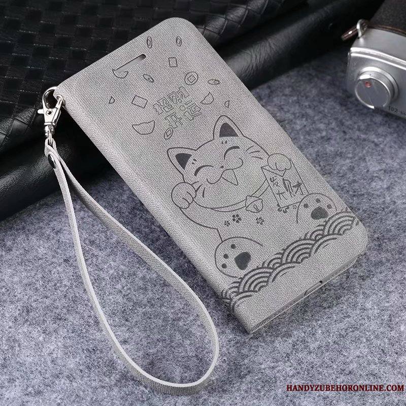 Mi 9 Se Coque Incassable Chat Fluide Doux Étui En Cuir Charmant Protection Business