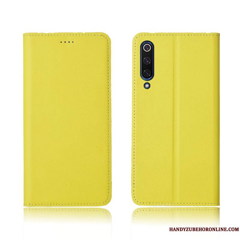 Mi 9 Se Coque Personnalisé Nouveau Étui En Cuir Modèle Clamshell Incassable Jaune