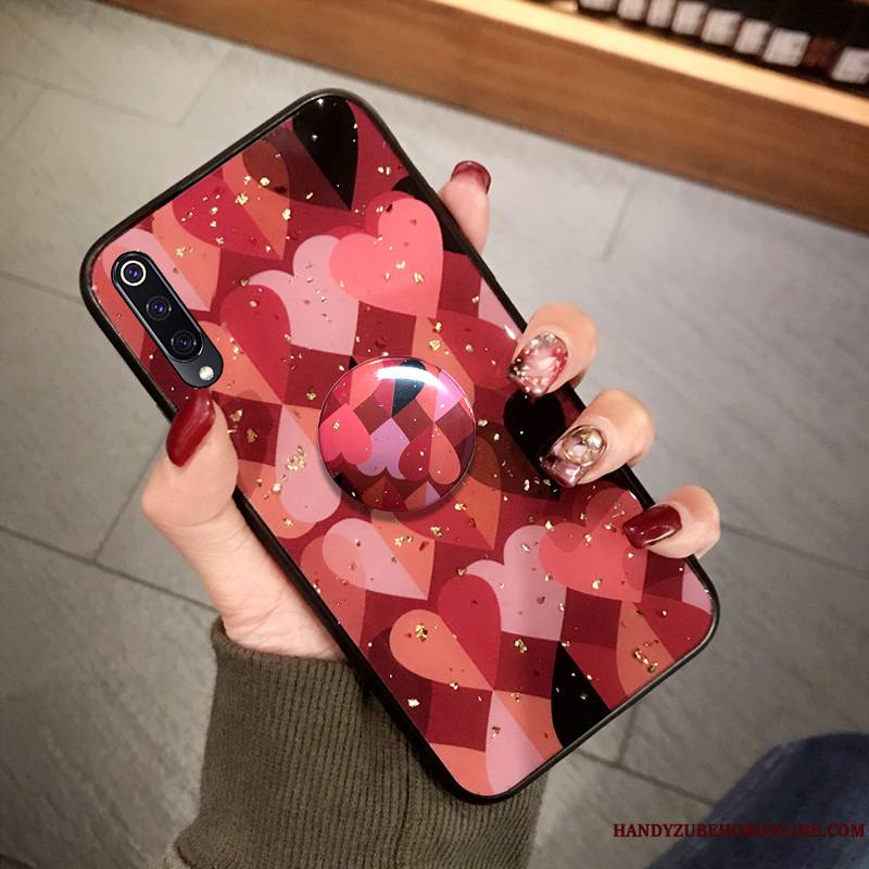 Mi 9 Se Point D'onde Amoureux Fluide Doux Petit Coque De Téléphone Créatif Rouge