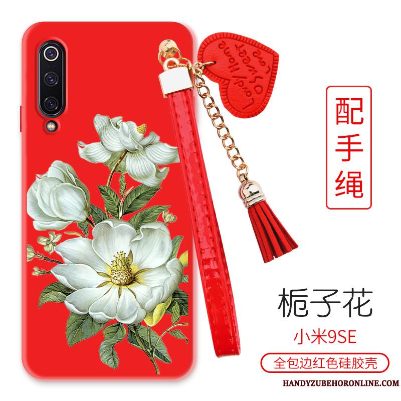 Mi 9 Se Rouge Grand Petit Fleur Pivoine Coque De Téléphone