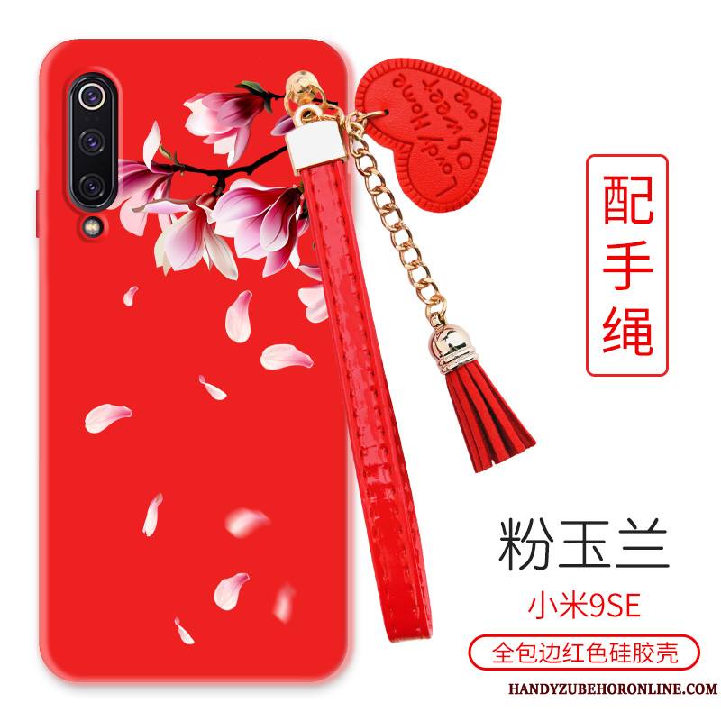 Mi 9 Se Rouge Grand Petit Fleur Pivoine Coque De Téléphone