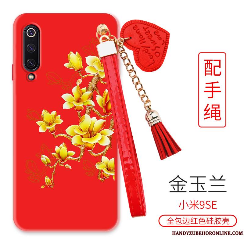 Mi 9 Se Rouge Grand Petit Fleur Pivoine Coque De Téléphone