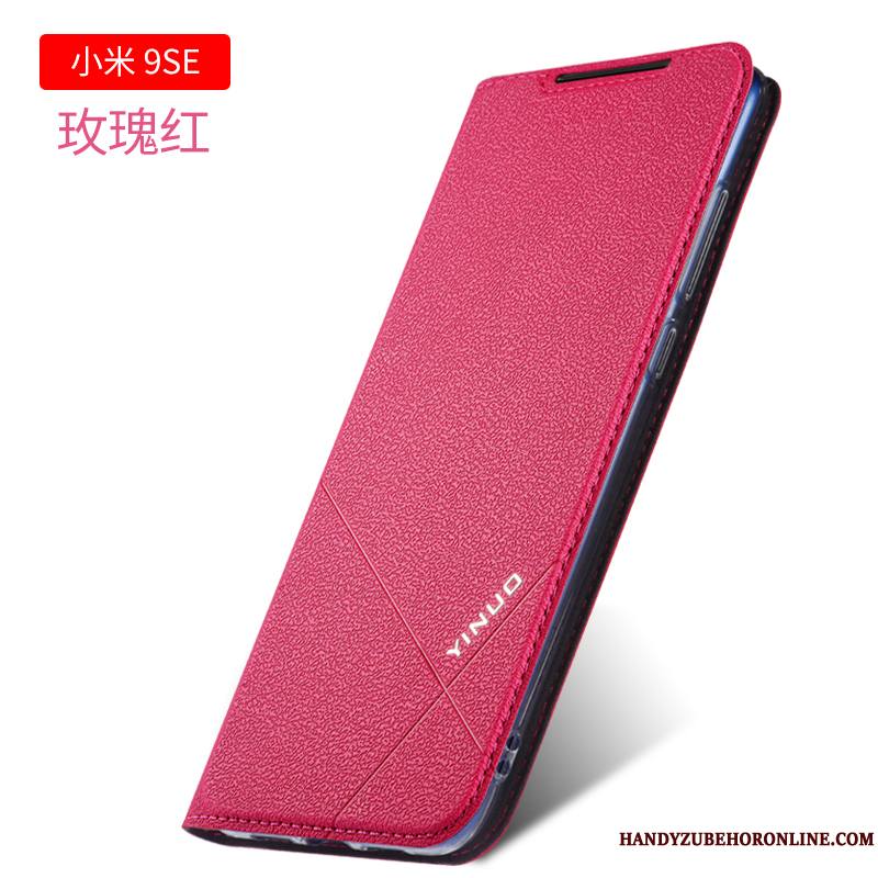 Mi 9 Se Étui Rouge Protection Fluide Doux Étui En Cuir Silicone Coque