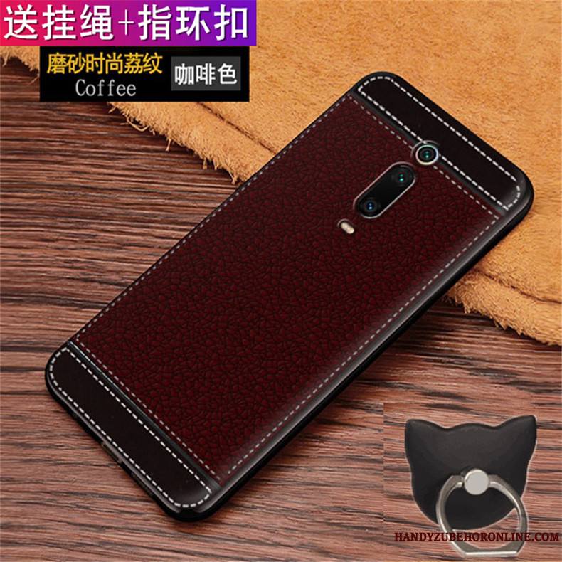 Mi 9t Fluide Doux Modèle Fleurie Silicone Cuir Petit Incassable Coque De Téléphone